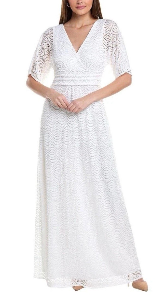 NWT Lilly Pulitzer Parigi Maxi Dress Resort White Scalloped Shell Lace L Wedding