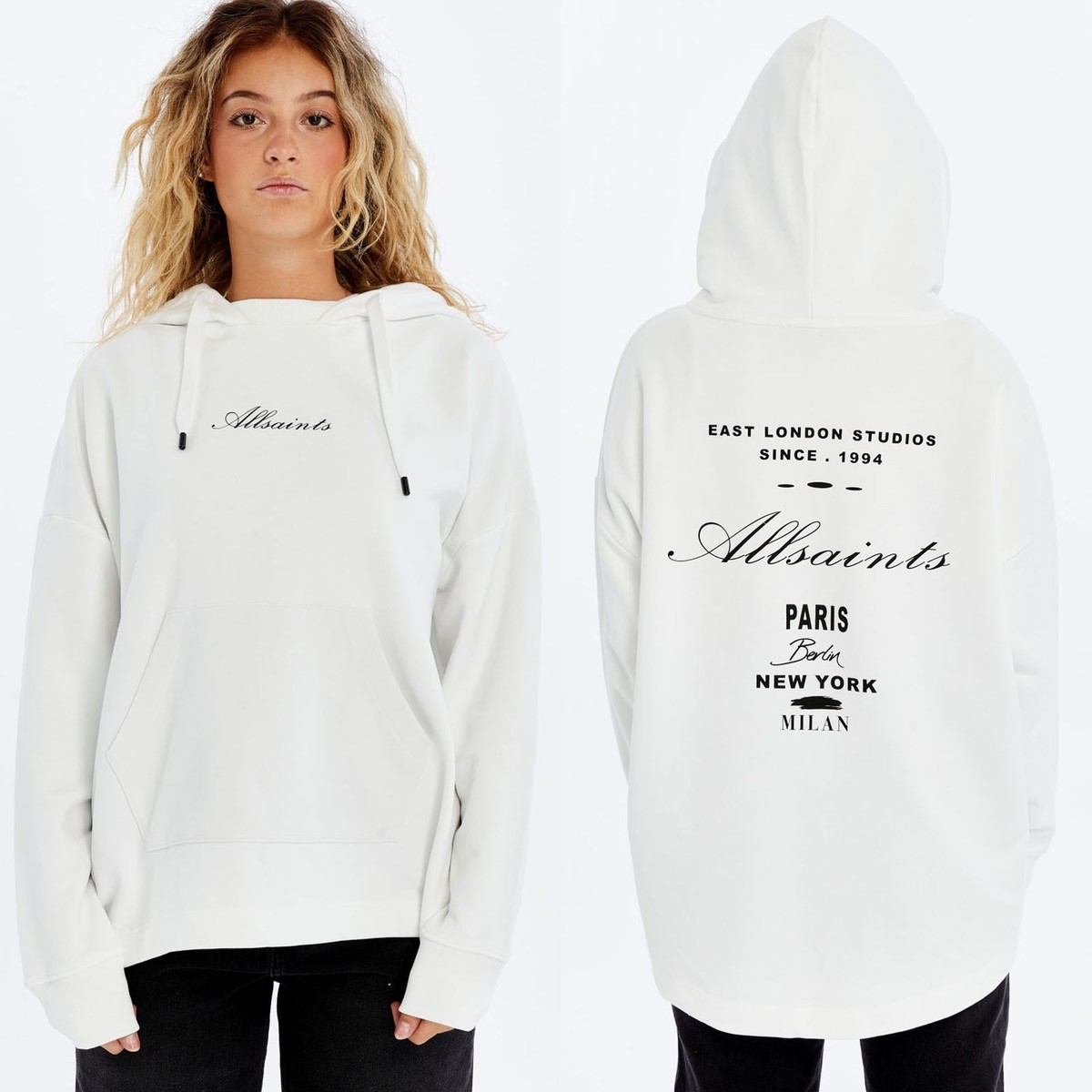 Saints Vita Etie Hoodie Womens Pullover White Designer Sweatshirt Hoody New