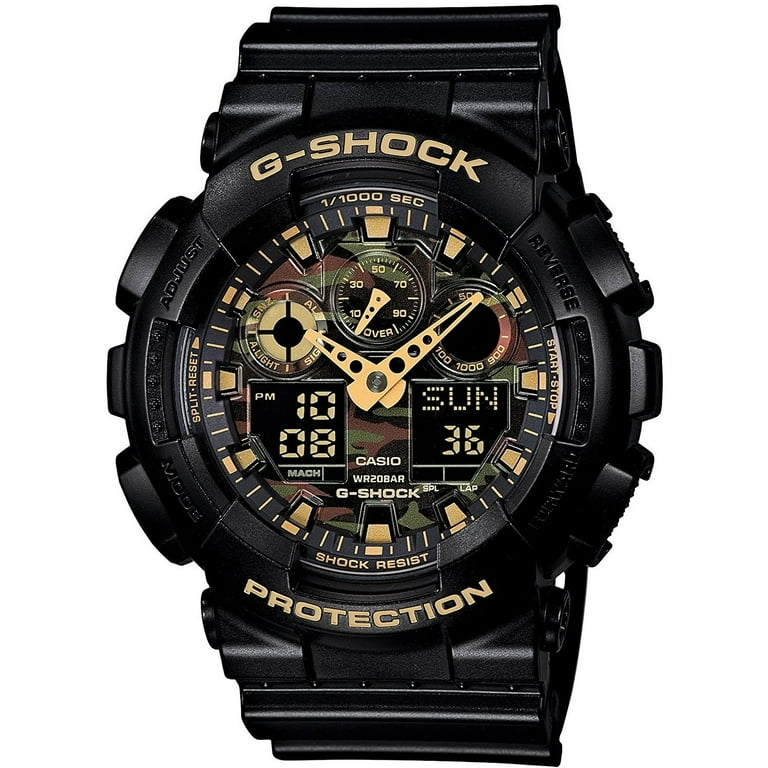 Casio G-Shock XL GA-100CF-1A9 Analog-Digital Watch Black/ Green - N/A